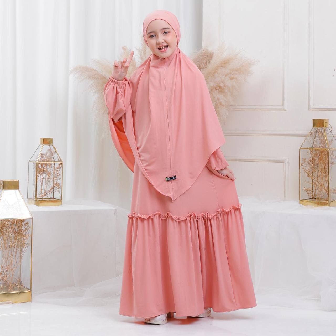 Madina Children Set----Peach