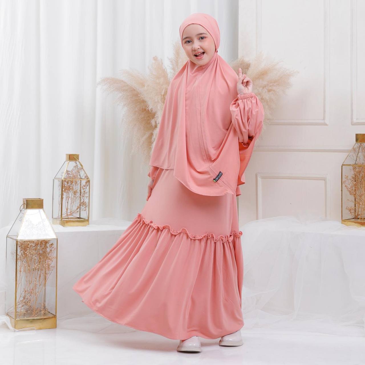 Madina Children Set----Peach